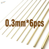 Six 0.3mm slender brass tubes for scale modeling tools