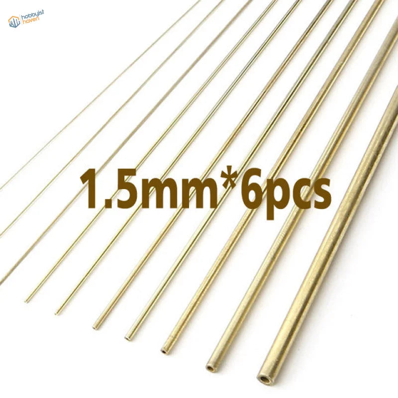 Six 1.5mm brass tubes for scale modeling tools