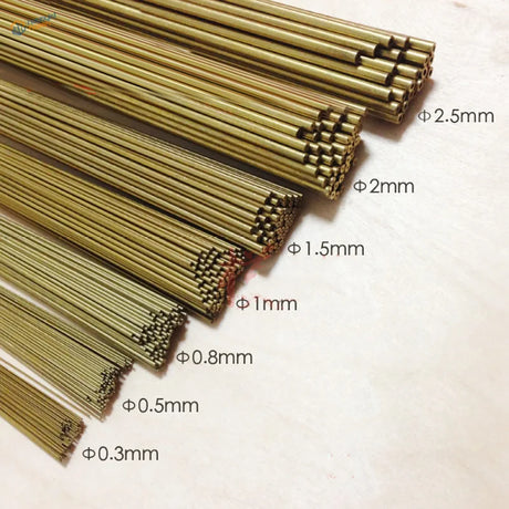 Golden brass welding rods 0.3-2.5mm for scale modeling brass tubes