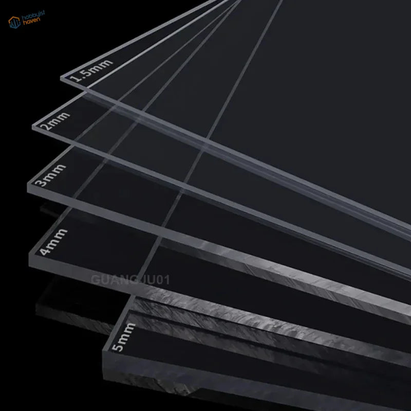 Transparent PVC sheets 1.5mm to 5mm thick clear acrylic finish