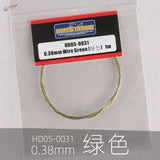 0.38mm green colored steel wire in clear bag with Hobix label
