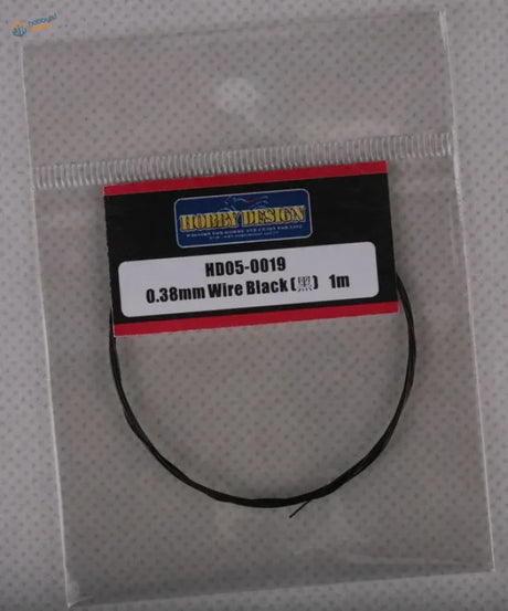 Black 0.38mm colored steel wire in clear sleeve with Hobby Design label