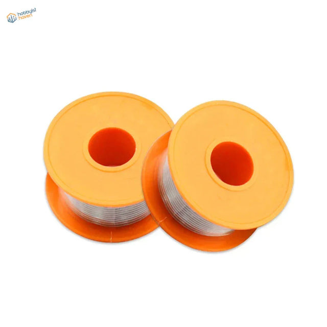 Two orange spools of 0.6-1.5mm silver soldering wire for scale modeling tools