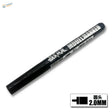 Black 2.0mm round tip metallic marker pen with silver graphics