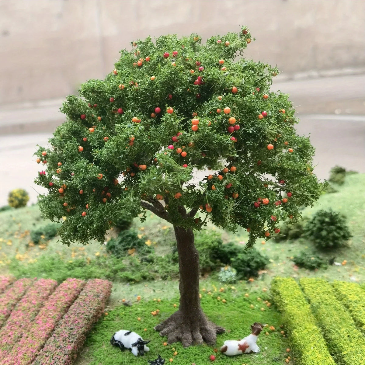 100/160mm apple tree with red berries for scale modeling dioramas