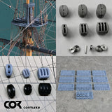 Cormake 3D-Printed Rigging Pulleys for Ship Models
