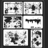 Rust and corrosion stencils for 1/35 scale modeling tools with rust patterns I-VI