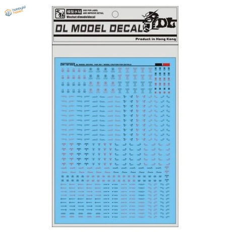 1/100 Gundam decal C001 black red: blue printed model decals sheet
