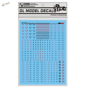 1/100 Gundam decal C002 black red: blue sheet with black, red, silver designs