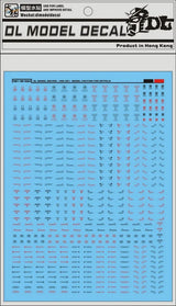 1/100 Gundam decal C002 black red sheet with blue and red model decals