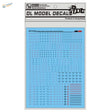 1/100 Gundam C011 black red decal sheet with blue grid of tiny black red markings