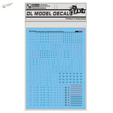 1/100 Gundam C011 black red decal sheet with blue grid of tiny black red markings