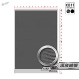 Carbon fiber simulating decal mesh filter with silver rim