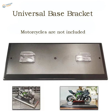 Black universal base bracket with clear acrylic slots for 1/12 motorcycle display stand