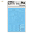 1/144 Gundam decal C011 white grey: blue sheet with white markings