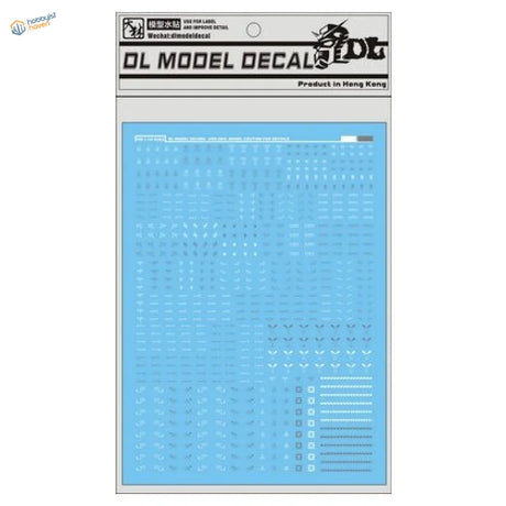 1/144 Gundam decal C011 white grey: blue sheet with white markings