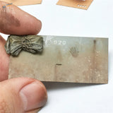 Miniature olive-green paw print stencil bundle with handprints on 920 plaque