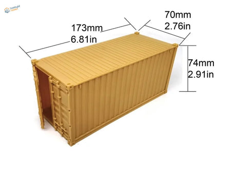 1/35 tan 20ft container model kit with corrugated sides and latches