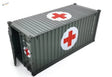1/35 gray 20ft container model kit with red white medical cross decals