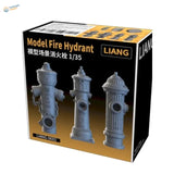 1/35 scale 3D-printed faucets: gray plastic fire hydrants with classic designs
