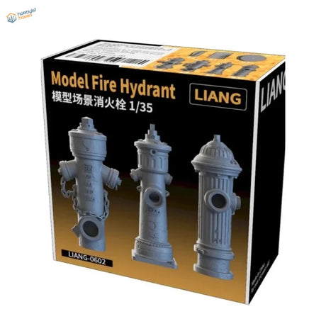 1/35 scale 3D-printed faucets: gray plastic fire hydrants with classic designs