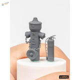 Gray 1/35 3D-printed faucets: miniature fire hydrant extinguisher set