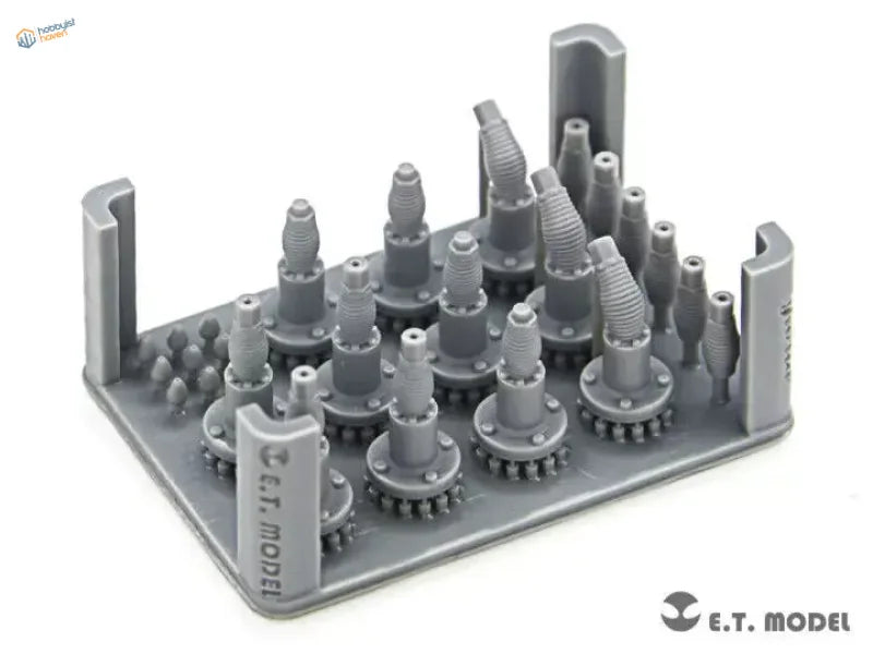 1/35 3D-printed realistic antenna mast base with gray plastic gear model