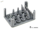 1/35 3D-printed realistic antenna mast base with gray plastic gear model