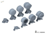 1/35 3D printed Bosch lamp lights for WWII German vehicles, gray plastic models