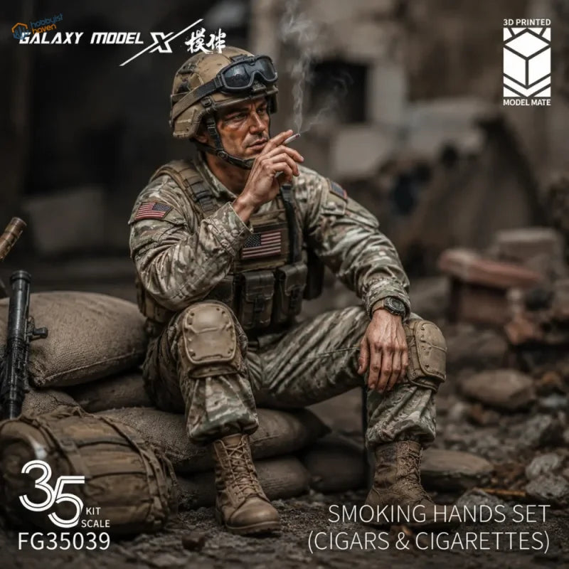 1/35 3D-gedruckte rauchende Hände (20 Stück)