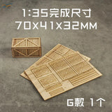 1/35 light brown wooden crate kit with laser-cut panels for scale modeling boxes pallets