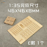 1:35 scale modeling pallet kit sheet with boxes pallets engravings