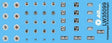 1/35 blue decal sheet with black silver vehicle dials for precision hobby scale modeling