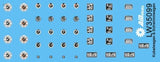 1/35 blue decal sheet with black silver vehicle dials for precision hobby scale modeling