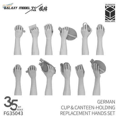 Mains de soldat allemand avec tasse et gourde 1/35