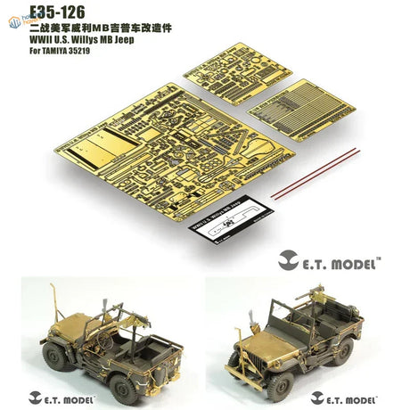 1/35 PE detail set for Tamiya Jeep Willys with gold metal parts