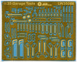 1/35 photoetch garage tools by 2mworks with gold blue metallic cutouts