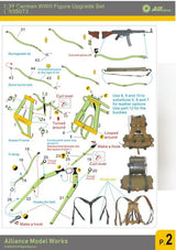 1/35 German WWII soldier photoetch upgrade set with StG44 rifle, straps, buckles