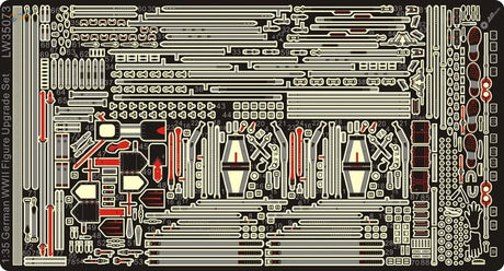1/35 German WWII soldier photoetch set LW35073 with metallic red details
