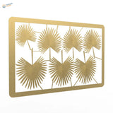 Gold 1/35 photoetch tropical plants wall art with palm leaf cutouts