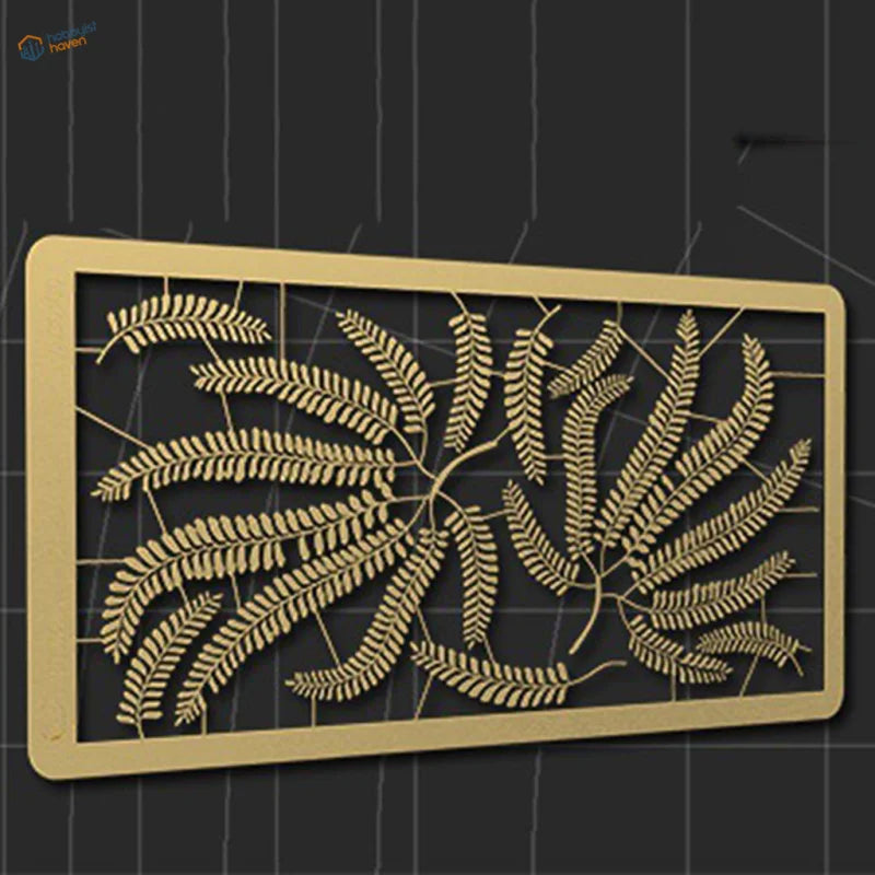 Gold 1/35 photoetch tropical plants plaque with fern leaf cut-out