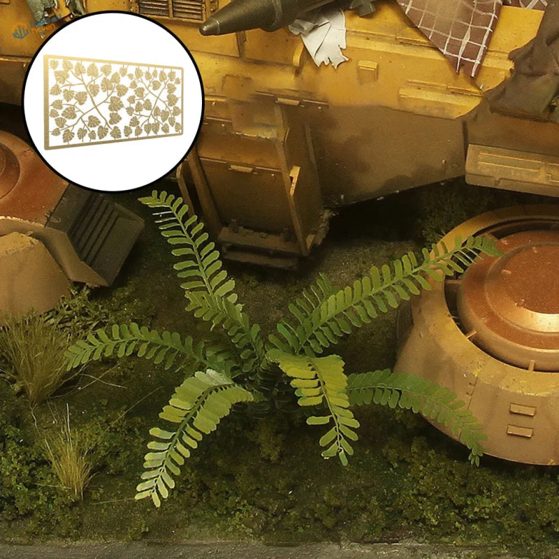 1/35 photoetch tropical plants green fern model with detailed leaves