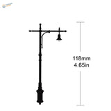 1/35 black wrought iron street lamp on rectangular diorama base for street diorama scale modeling