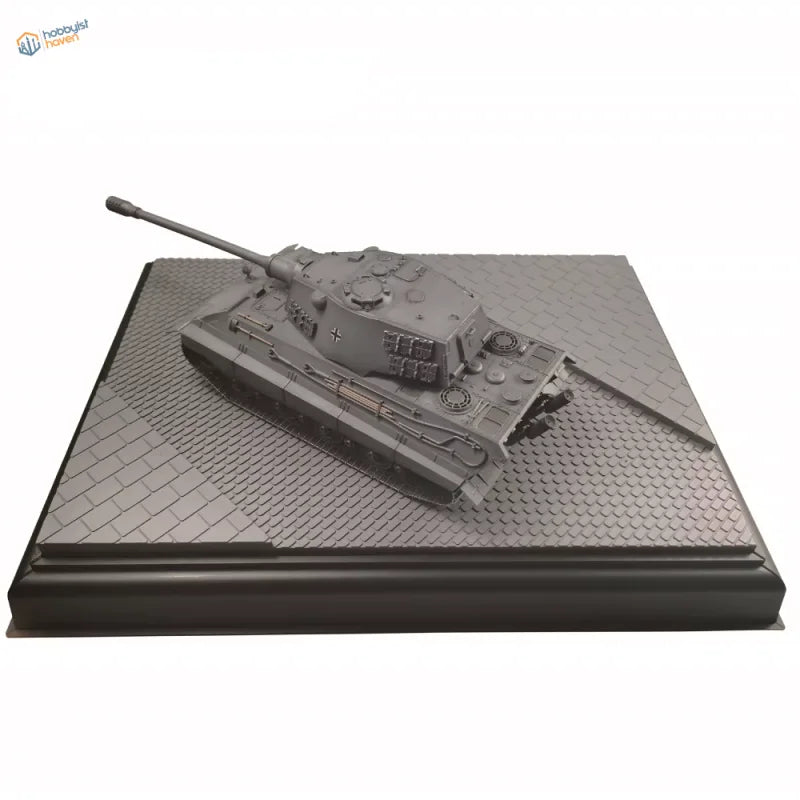 Gray metallic tiger I tank on 1/35 street diorama base