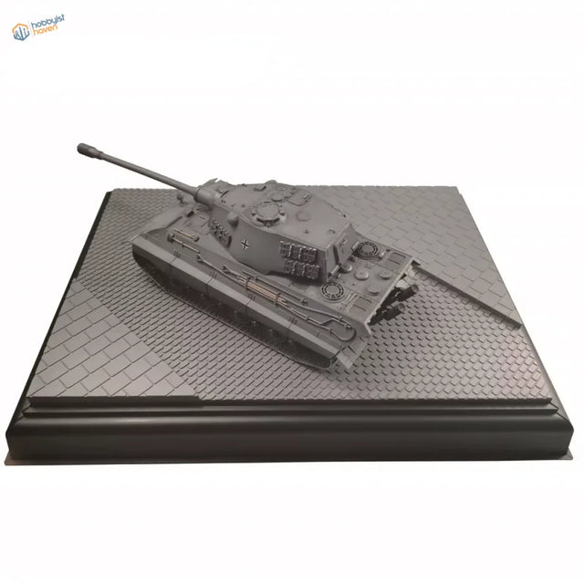 Gray metallic tiger I tank on 1/35 street diorama base