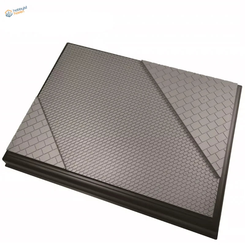 1/35 dark gray rectangular diorama base with scale and brick textures for street diorama
