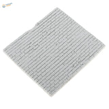 Gray brick-patterned miniature tile on 1/35 resin brick wall