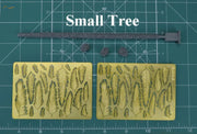 Gray braided resin palm tree trunk with photoetch leaves and 3 gray spheres