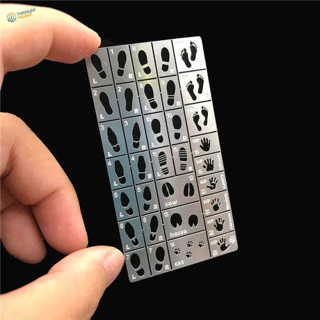 1/35 scale stencil with tiny details foot hand paw print designs