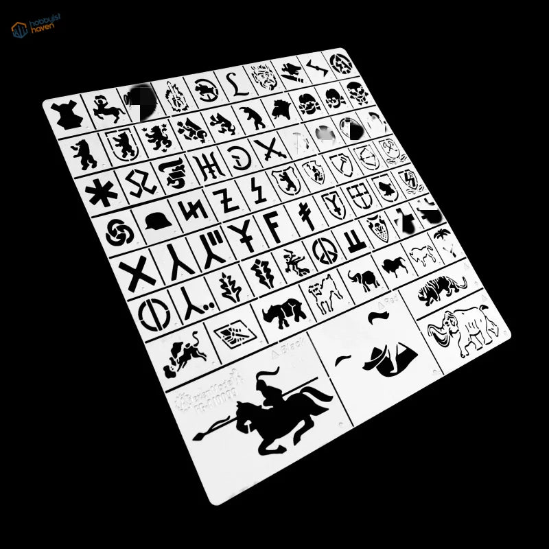 1/35 stencil sheet for German heavy tank battalion symbols with animal motifs